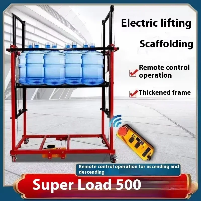 Wireless remote control mobile folding electric adjustable scaffolding lift