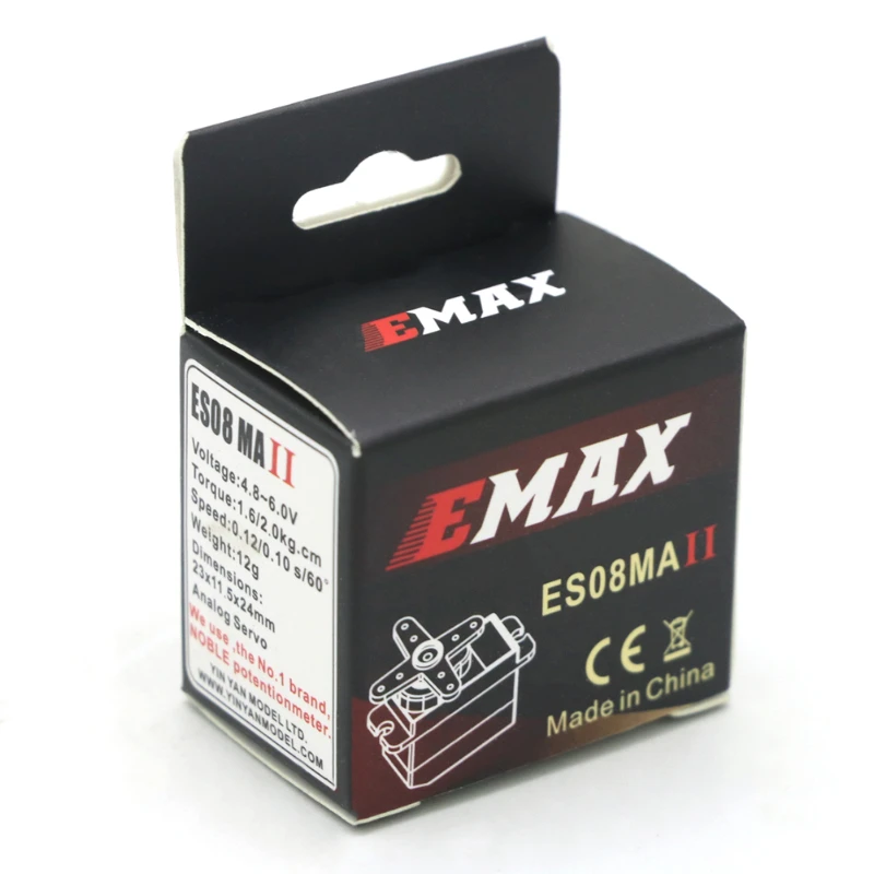 12G Mini Metal Gear EMAX ES08MAII is suitable for RC Hobbies simulation servo in automobiles, ships, helicopters, and airplanes