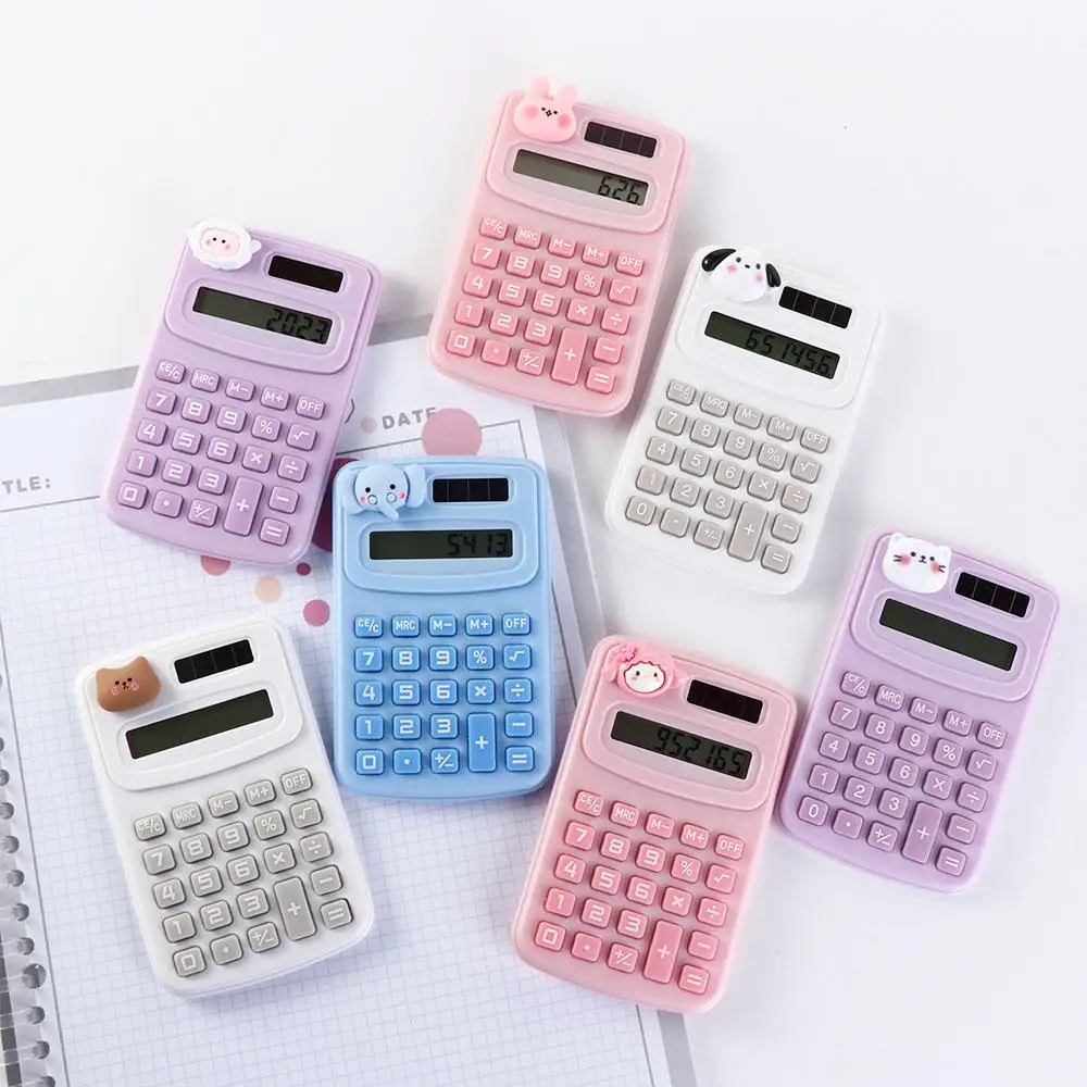 Cute Cartoon Animal Calculator Mini Portable Small 8 Digits Calculator Portable Office Computer for Primary School Students