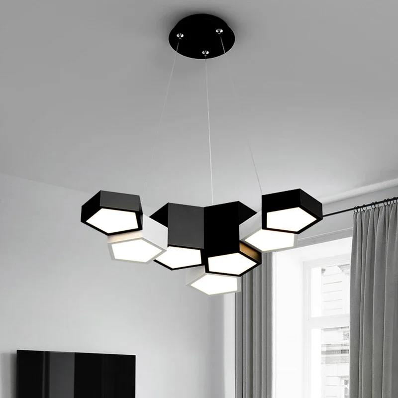 Moderno LED teto lustre para sala de estar, quarto, cozinha, mesa de jantar, preto, branco, diamante lâmpada, escritório, estudo, luzes pendente