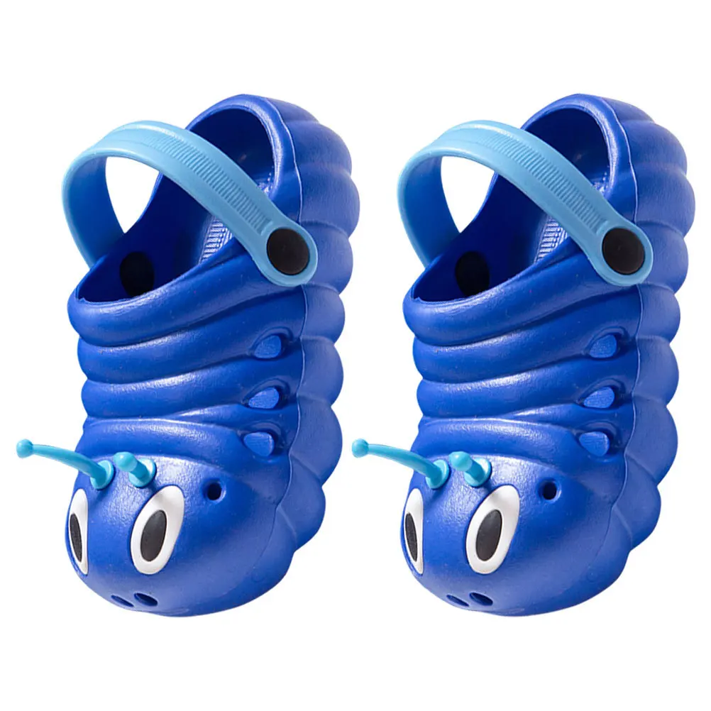 1 زوج نعال شاطئ الأطفال الصنادل الصيفية لينة إيفا خفيفة الوزن عدم الانزلاق كاتربيلر الكرتون الاطفال ثقب الصنادل مريحة