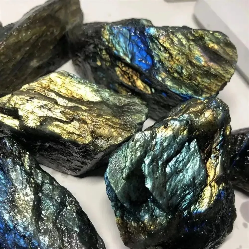 Polished Labradorite Irregular Crystal 20-200g Natural Raw Stone for Reiki Healing, Moonstone Mineral, Aquarium Decor
