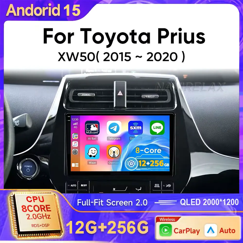 

Автомобильный Android 15 для Toyota Prius XW50 2015 2016 2017 2018 2019 2020 Carplay Авто Радио Мультимедийный Видеоплеер Навигация GPS 4G
