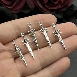 20pcs 29*9mm Wholesale Metal Alloy Mini Sword Charms Weapon Pendant for Jewelry Making DIY Handmade Craft Pendant Accessories