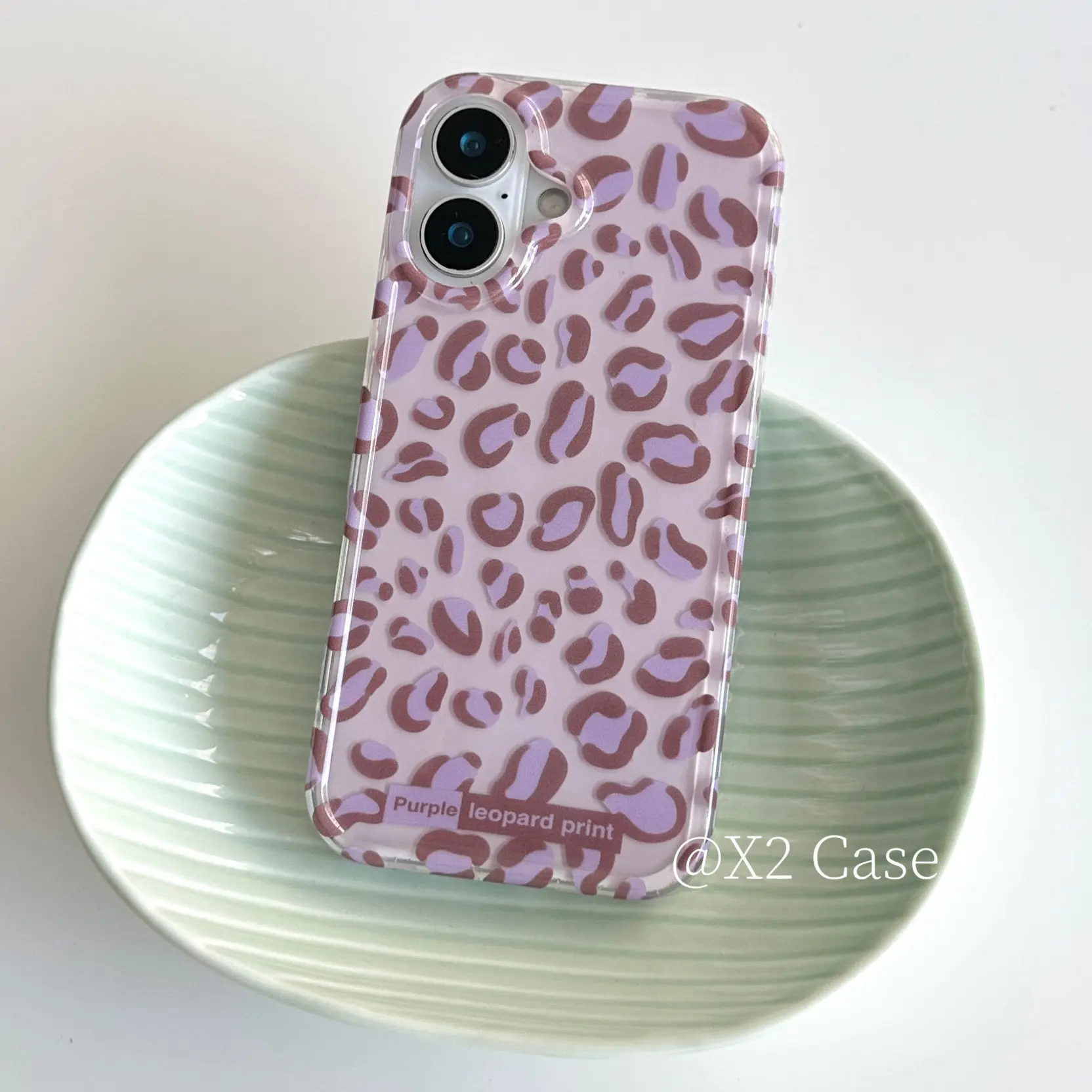 Ins Spicy Girl Style Light Purple Leopard Print Phone Case For iPhone 17 AIR 16 15 14 13 12 11 Pro XR Max 7 8 Plus Y2K Cover view 4
