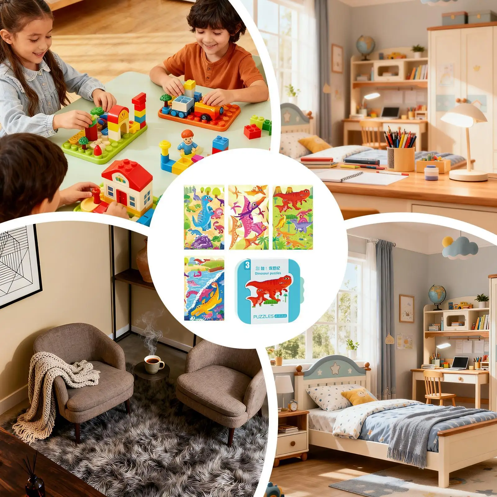 Kids Puzzles Educational Cartoon Board Game Educational Puzzles For 3-5 Years Old Boys Girls Christmas Stocking Stuffers Travel