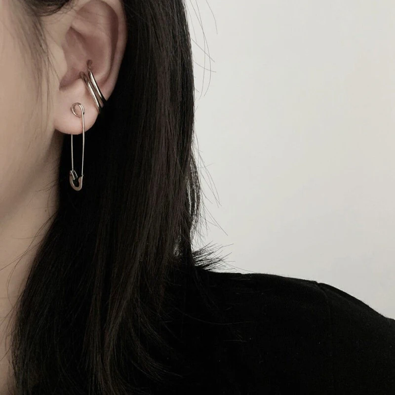 Pendientes colgantes de Clip de papel para mujer y niña, aretes creativos de estilo Punk, Hip Hop, joyería