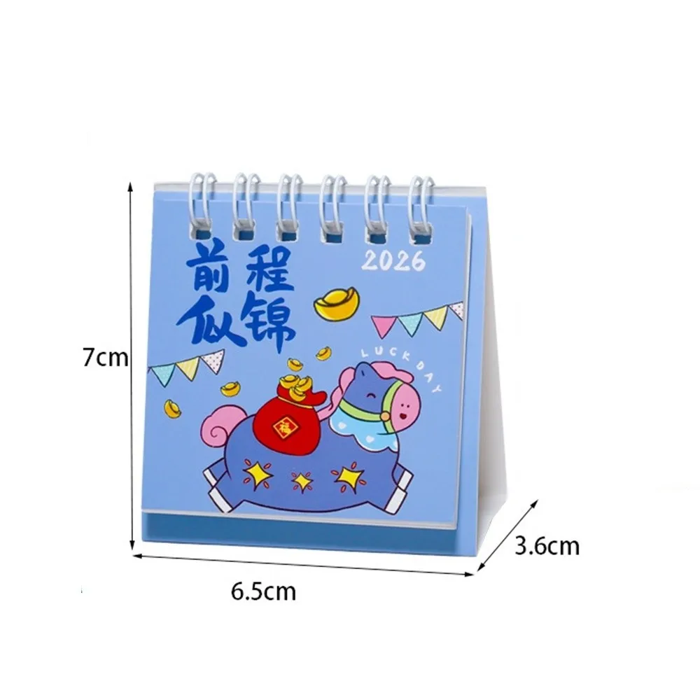 Simple Pony 2026 Desk Calendar Portable Desktop Decoration Schedule Planner Coil Mini Calendar Gifts
