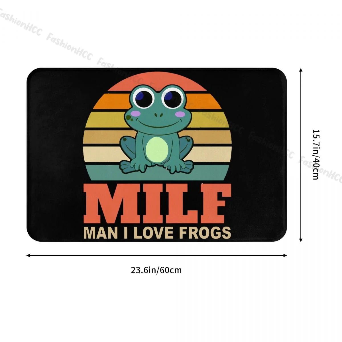 MILF MEME ART Bathroom Non-Slip Carpet Big Eyed Frog Bedroom Mat Welcome Doormat Floor Decor Rug