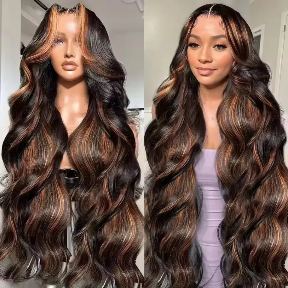 

FB 30 Цветные блики объемные волны 42, 44 дюйма, плотность 200, полная фронтальная часть 13x4 13x6 HD, прозрачные кружевные передние парики из человеческих волос Remy