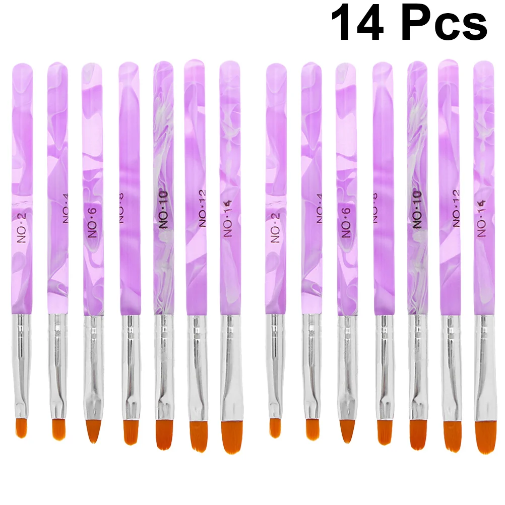 14 قطعة مسمار فرشاة فنية مجموعة الأشعة فوق البنفسجية هلام مسمار اللوحة القلم منشئ فرشاة لأنماط ثلاثية الأبعاد الفرنسية الأظافر منقوشة الزهور التفاصيل الرسم #6