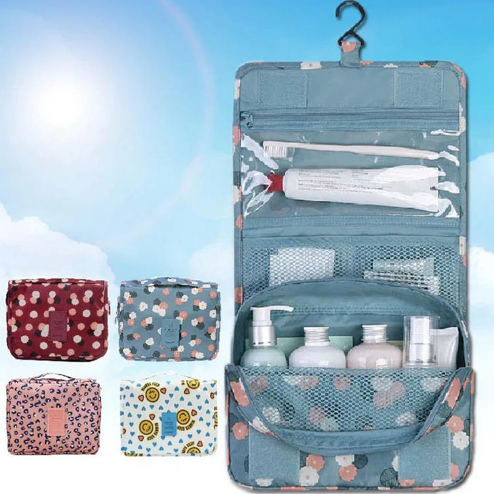 

Waterproof Anti- Travel Makeup Bag Hanging Organizer Pouch With Multiple Pockets For Toiletries Skincare