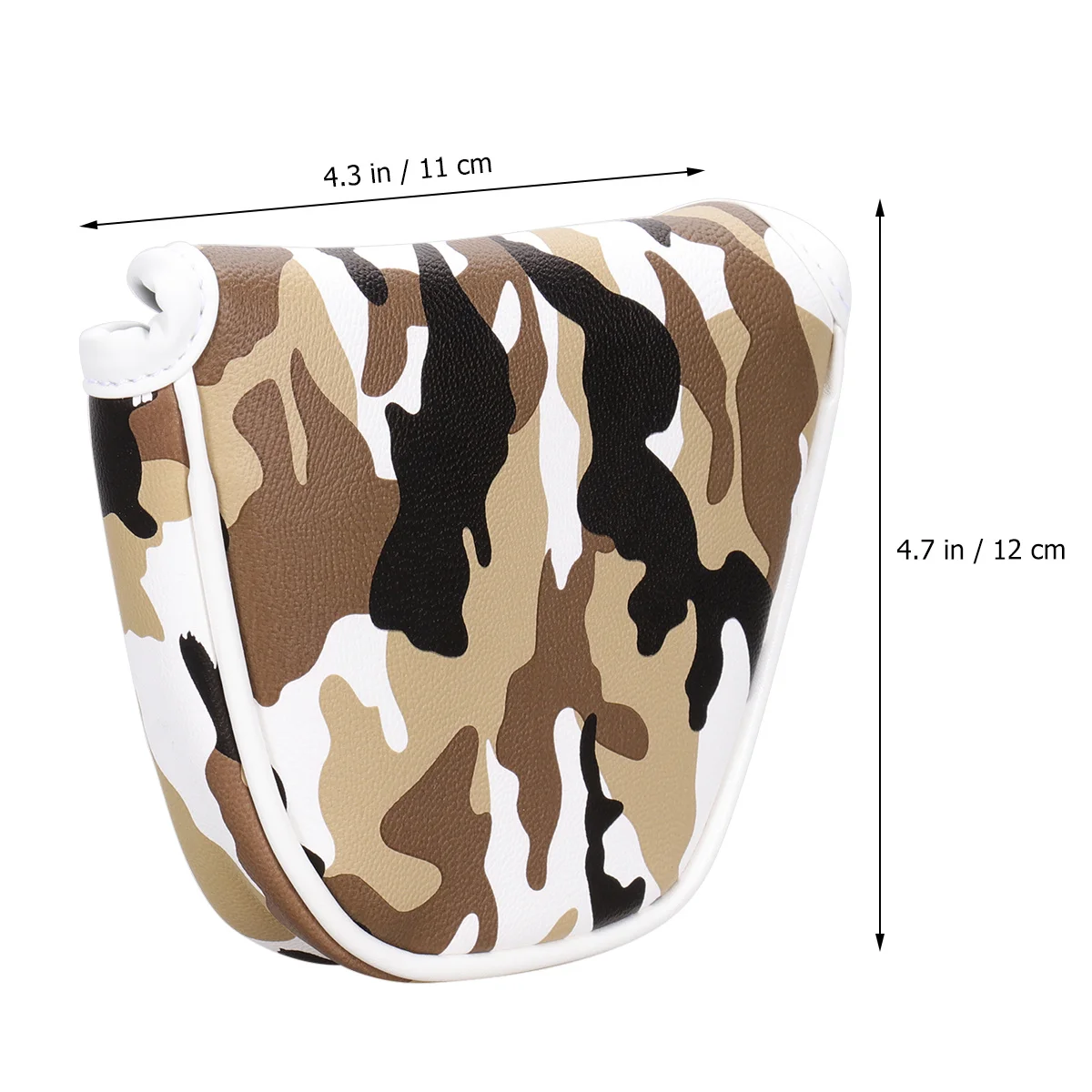 

Putter Head Camouflage Waterproof Pu Soft Lining Protection For Mallet Style Golf Club Camouflage Headcover For Putter Brown