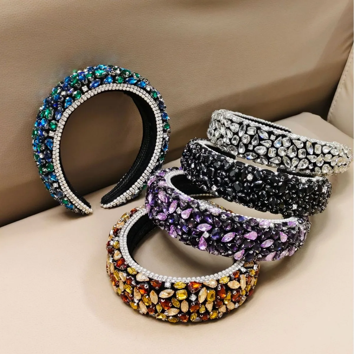 الأوروبية والأمريكية الفاخرة الرجعية الباروك كامل الماس عقال الشعر التبعي #2