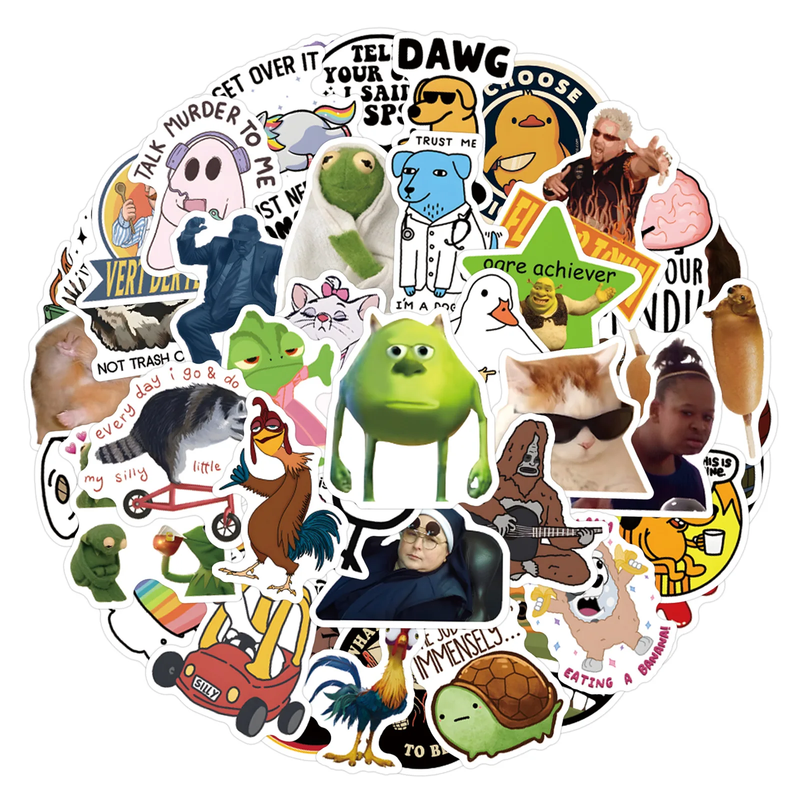 55 قطعة مزيج لطيف ميمي ملصقات شخصية محاكاة ساخرة التعبير DIY بها بنفسك سيارة الأمتعة حقيبة اللعب الكلاسيكية الشارات الكتابة على الجدران ملصق حزمة #1