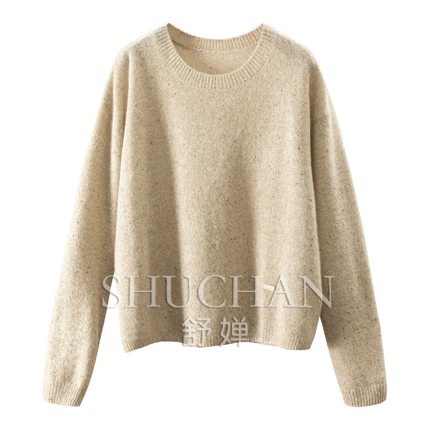 Pullover Falling Color Star Point Method High Atmosphere Loose 100% Cashmere Crew Neck Sweater Women's F391