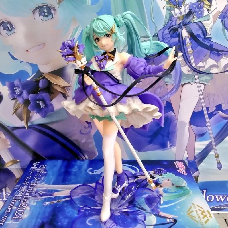 Figurine d'anniversaire Hatsune Ata ku, fleur Ver, 2024 TAITO AMP-Poupées en PVC à Collectionner, Modèle d'Anime Original, Cadeaux d'Ornement, 21cm