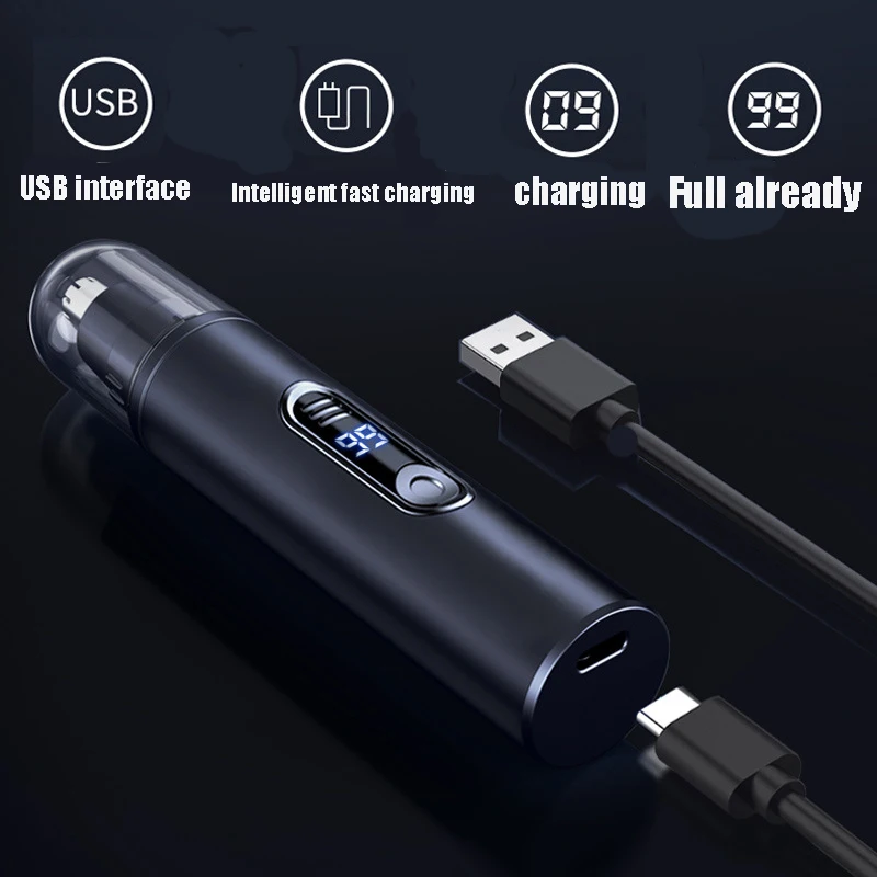 ماكينة تشذيب شعر الأنف الصغيرة بجيب صغير LED جهاز إصلاح شعر الأنف الرقمي المقاوم للماء غير مؤلم كهربائي للرجال/النساء ماكينة تشذيب شعر الأنف