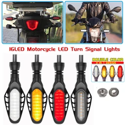 Motorcycle LED Turn Signal Lights Directional Indicators Rear Tail Brake Flasher Light 12V 16LED Moto DRL Lamp For Cafe Rare