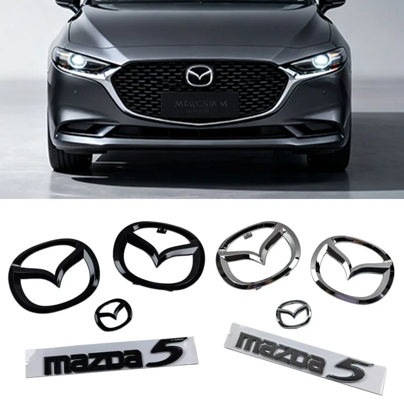 

Plastic Car Front Hood Sticker Rear Trunk Replaced Emblem Steering Wheel Badge for Mazda 5 Mazda5 Logo Refitting Decoration