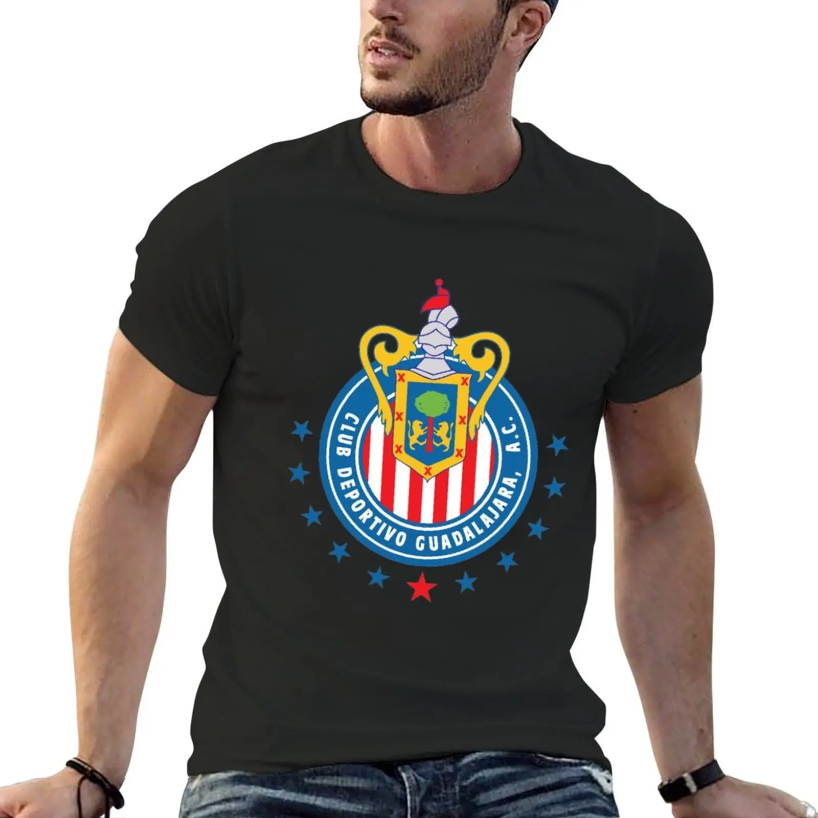 New Chivas De Guadalajara Sticker T-Shirt summer top plain t-shirt sports fan t-shirts cute clothes mens t shirt graphic