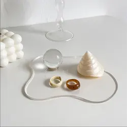 Irregular Clear Coaster Acrylic Nordic Ins Simple Table Mat Cup Tea Mug Coffee Desktop Decor Ornaments Home Shooting Props