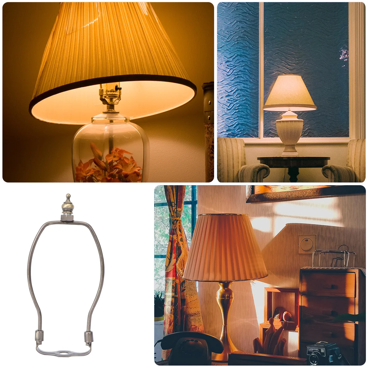 

Lamp Shade Holder Frame Lampshade Harp Converter for Support Horn Shape Bracket