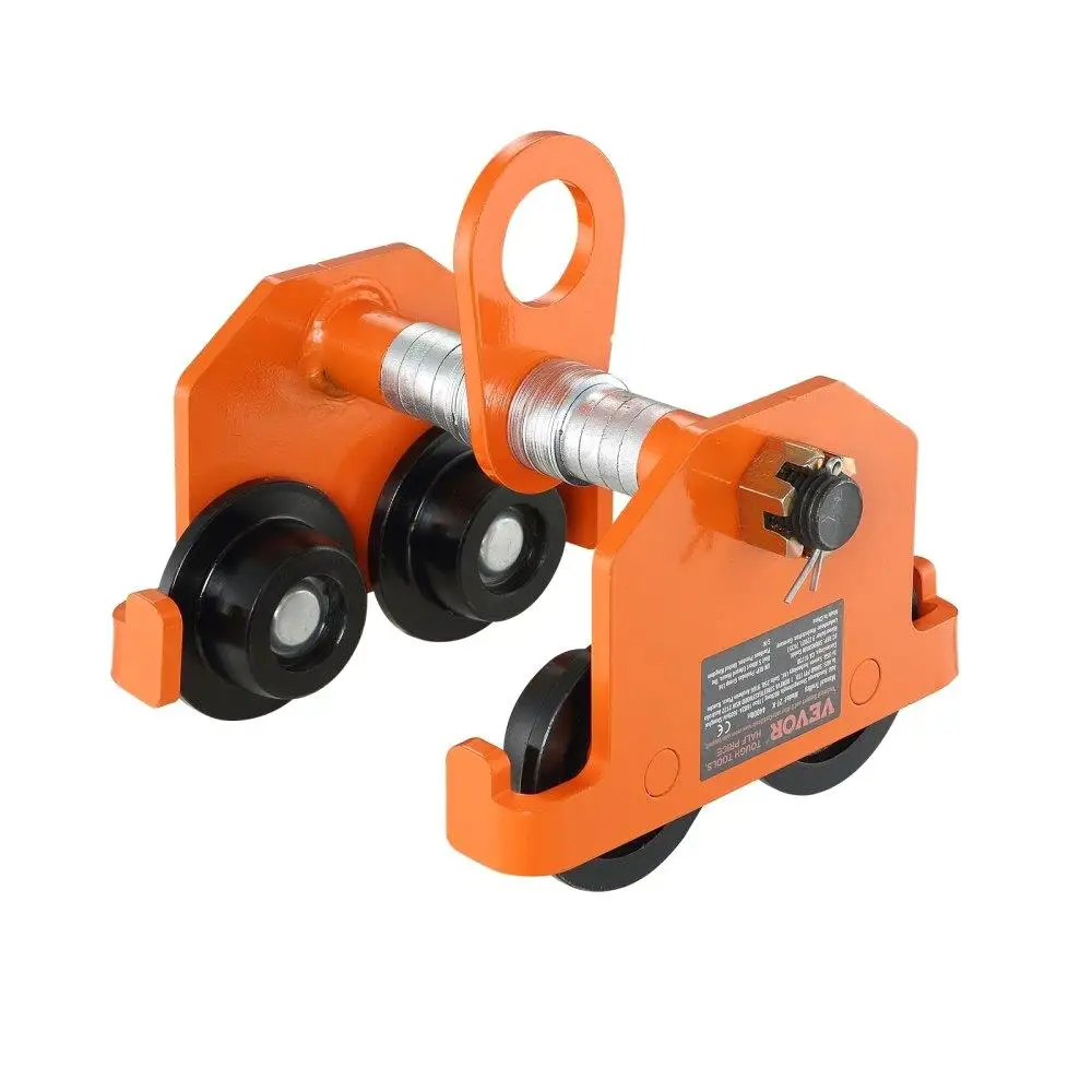 

Heavy Duty Manual Trolley 4400lbs Capacity Dual Wheel Push Beam for i Beam Hoist Adjustable Flange Width 25 to 8 Garage