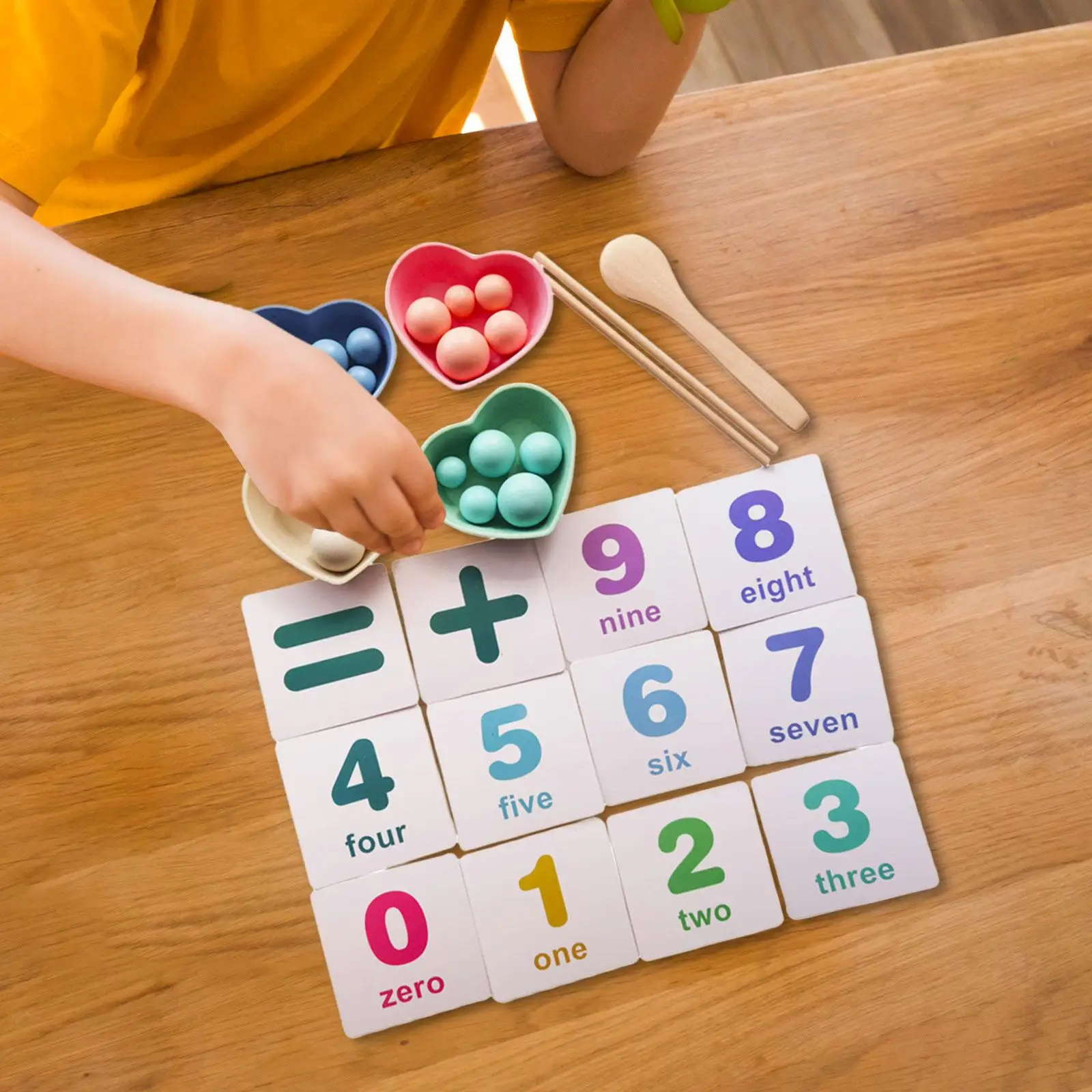 Wiskundespeelgoed Fijne motoriek Wiskundevaardigheden Cognitieve Clip Kralen Matching Game voor kleuterschool Kleuters Jongens Meisjes Verjaardagscadeaus