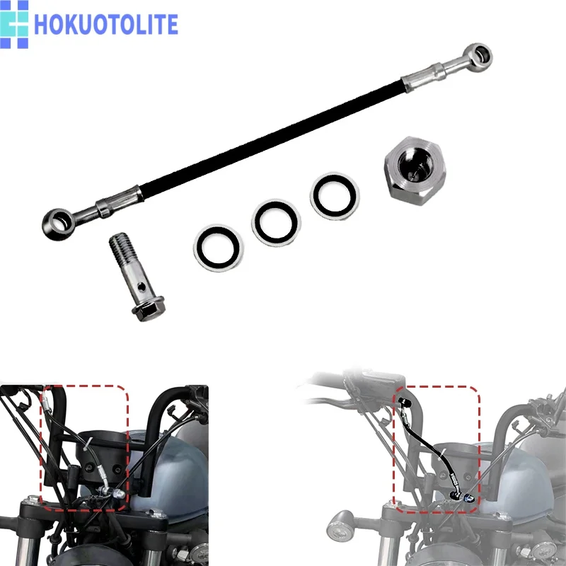 

25CM Universal Brake Line Hose Extension Connector Motorcycle Parts For Honda Yamaha Kawasaki Suzuki Dirt Bike ATV Scooter