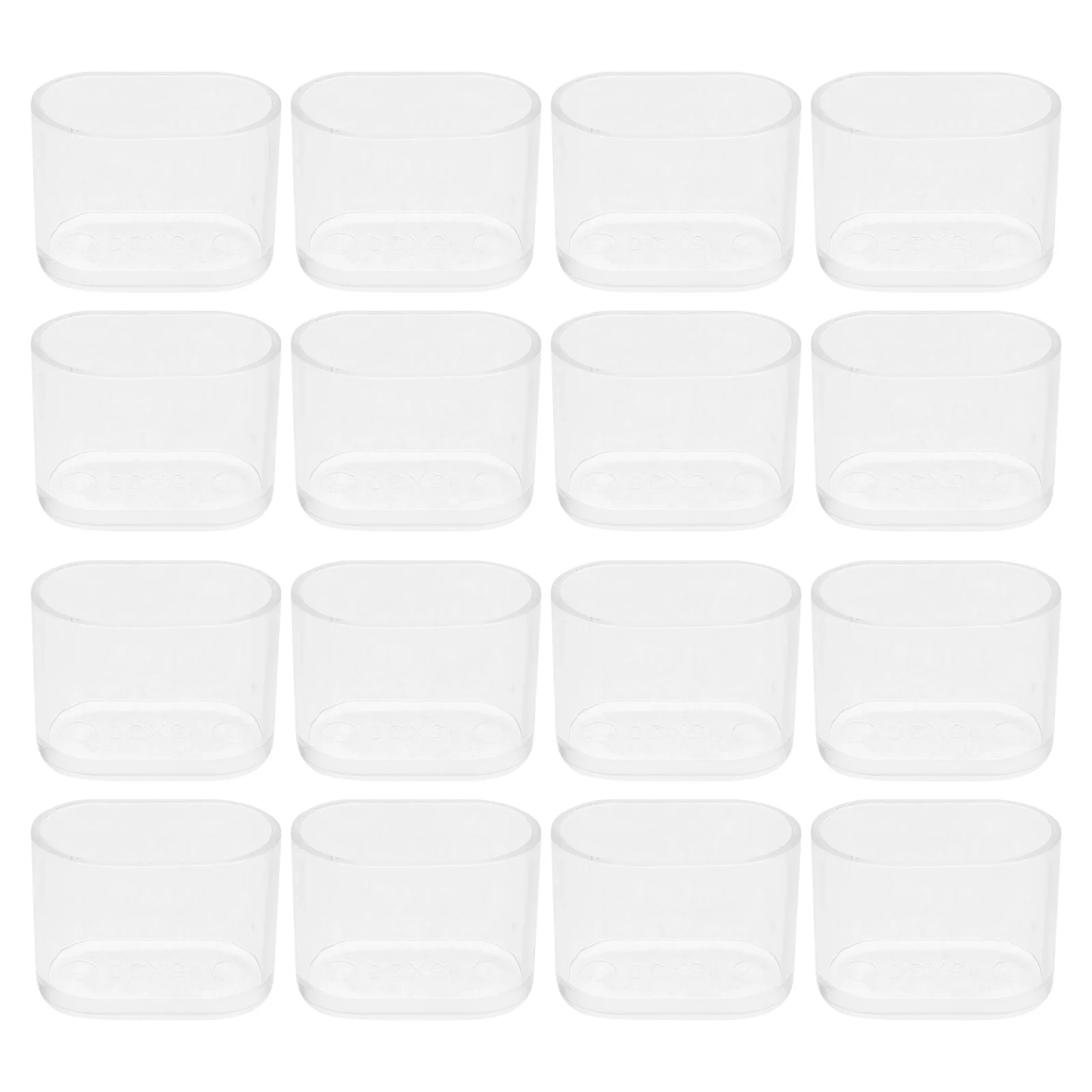 

16Pcs Clear Anti-Slip Furniture Leg Caps Hardwood Floor Protectors Oval Shaped Plastic Chair Pads Transparent Design