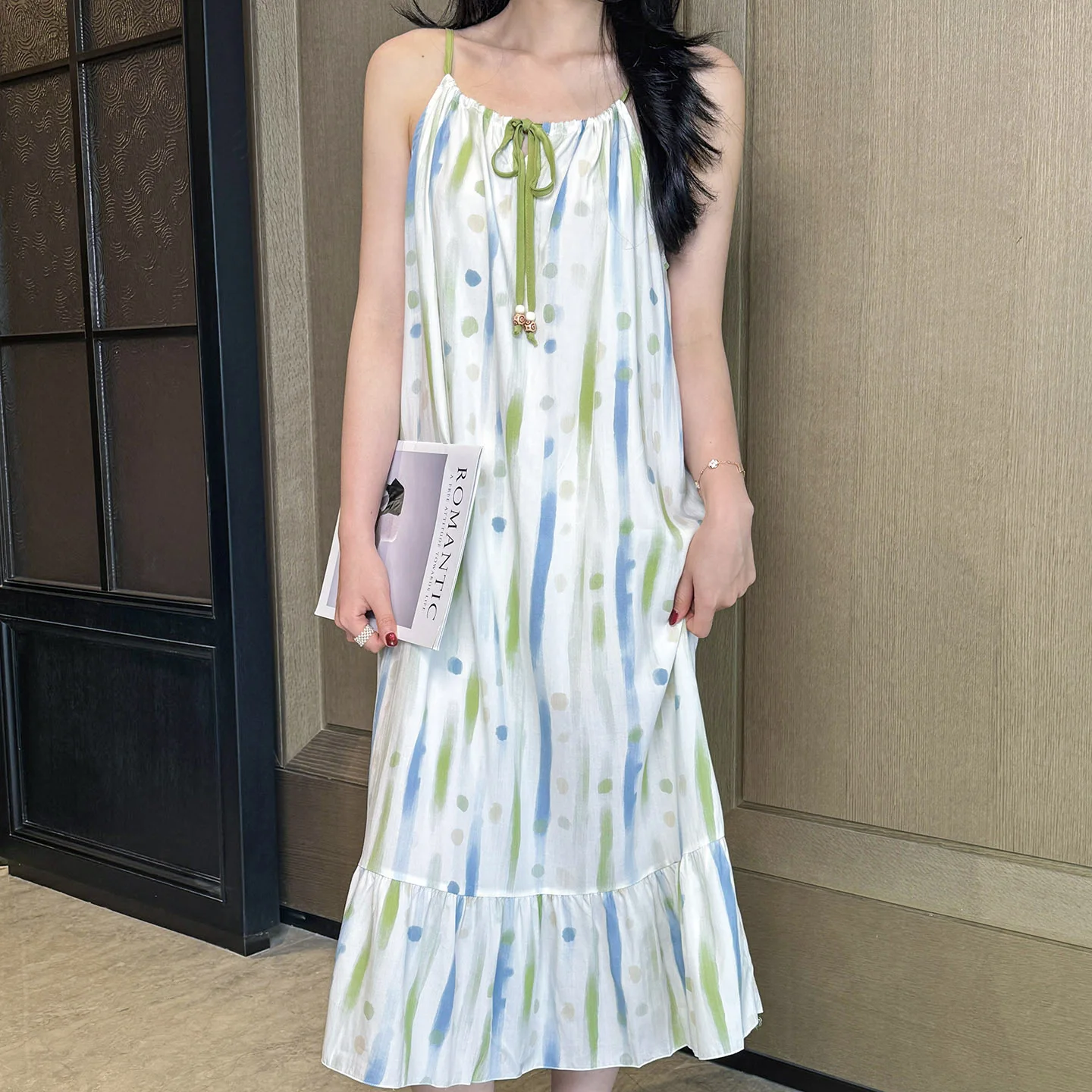 Women Summer Viscose Sleepshirts Flower Cute Nightgowns Sleeveless Women's Clothes Nightdress Sleepwear 2
