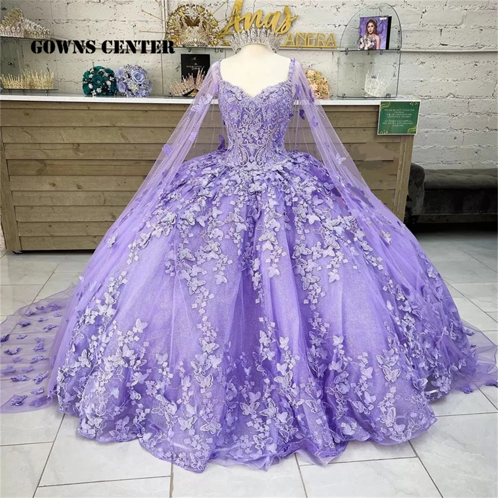 Vestido de ombro, Vestido de baile, Roxo claro, Vestidos Quinceanera, Vestido de festa, Lace Up, Vestido de graduação, Doce, 15, 16