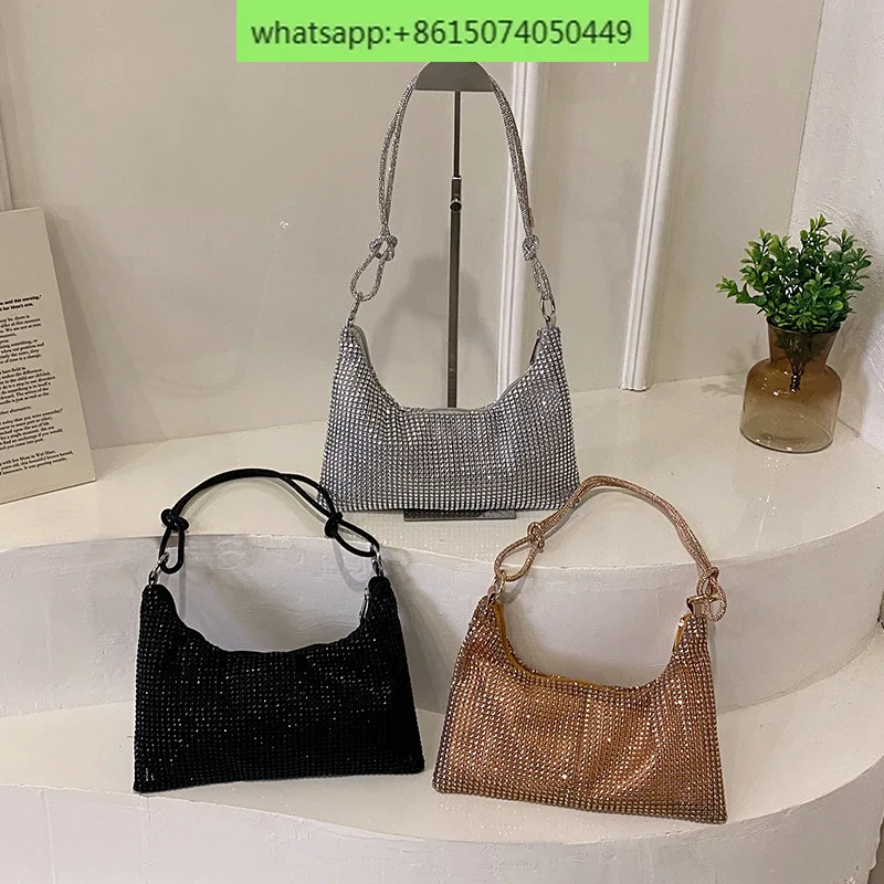 Personality women's bag set with diamonds, handbag, trendy and versatile, foreign shoulder bag