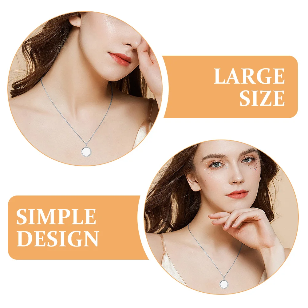 

Round Rhinestone Pendant Large Alloy Blank Sublimation Necklace Charm DIY Personalized Pendant Accessory Heat Transfer Printing