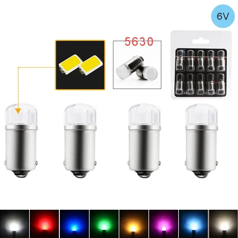 

10PCS T11 T4W BA9S 44 47 55 Led Bulb Flashlight Pinball Machine Game Car Light 6V 6.3V 12V AC DC 2SMD Auto Dome Map Side Light