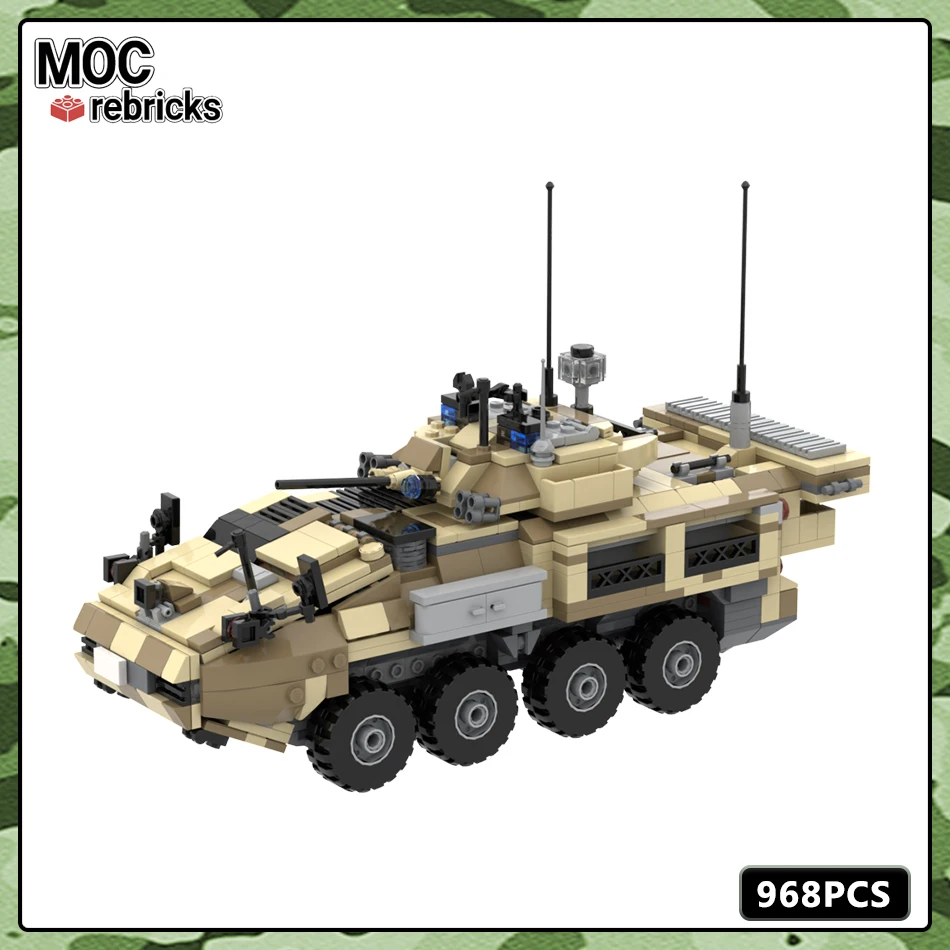 Military Series Canadian Army LAV 6.0 Wheeled Armored Vehicle MOC Bricks Building Block DIY Model Set Boy Toys Birthday Gifts