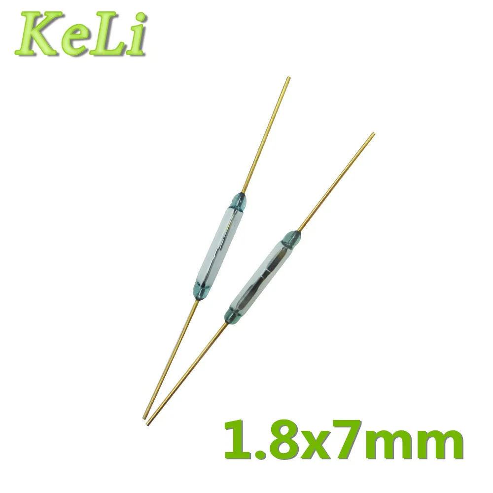 HAILANGNIAO 100 pcs Reed Switch 1.8x7mm Green Glass Normally Open Contact For Sensors 100% Original