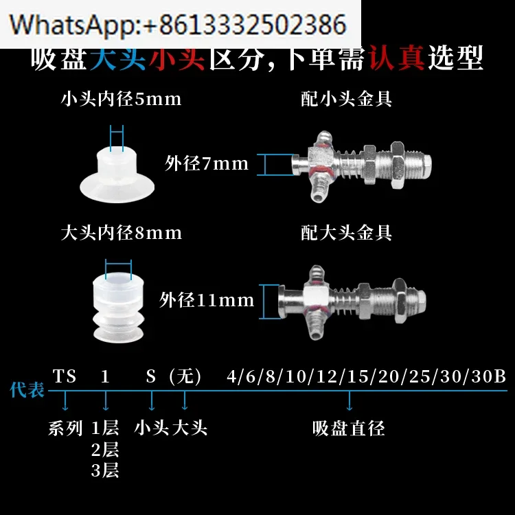 Single-layer, double-layer and three-layer vacuum sucker silicone pneumatic suction nozzle strength