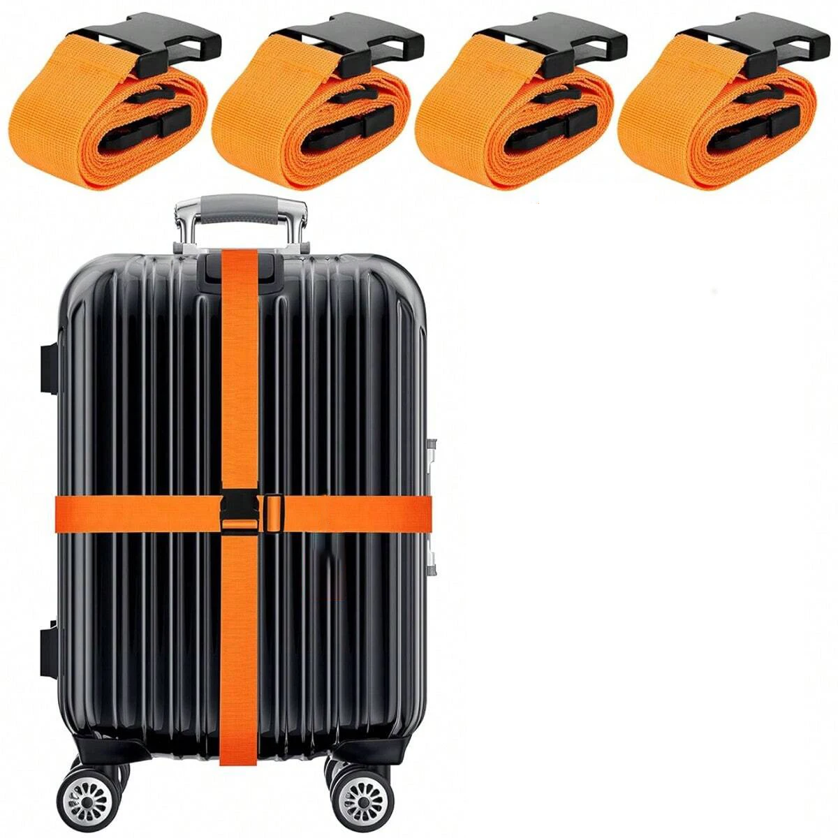 

Luggage Straps Suitcase Tags Set, Travel Adjustable Suitcase Belt Silicone Luggage Tags with Name ID Card Man Women Travel Acces