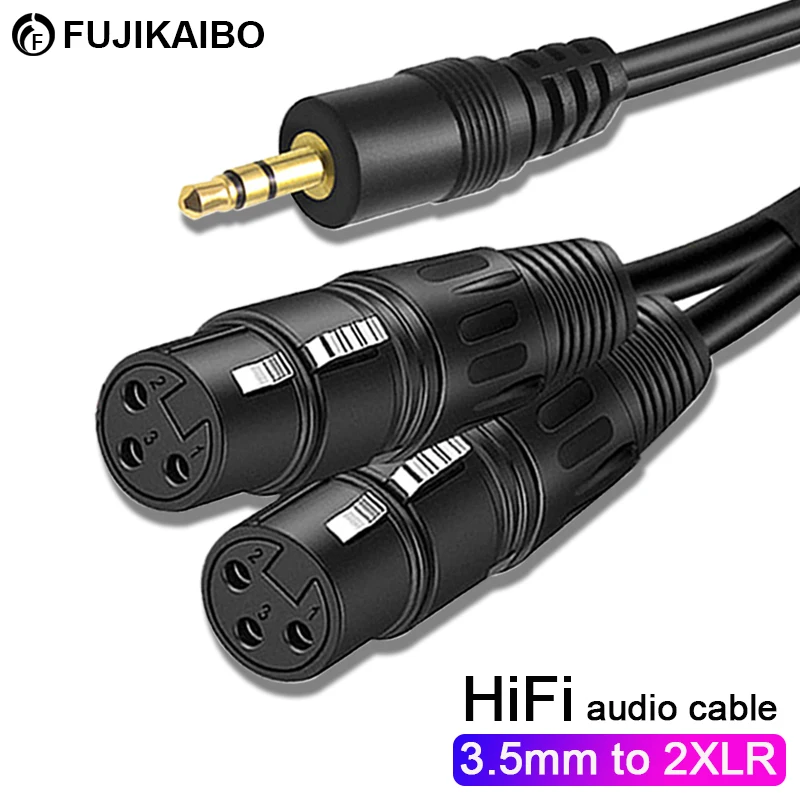XLR Cable 3.5mm to XLR Aux Audio Cord TRS Stereo Male to 2XLR Male For Microphone Computer Phone Speaker Amplifier Adapter line