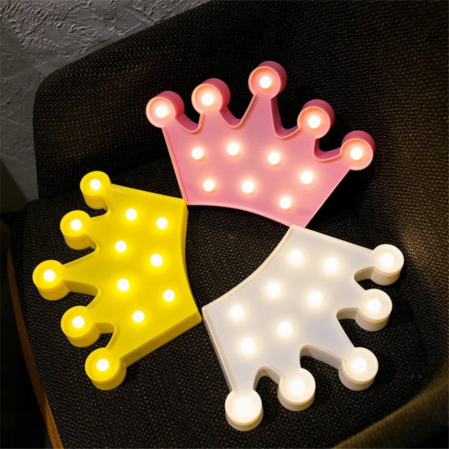 decorative wall lighting bedside lamp Queen White Pink Yellow Big crown Lamp Led children night light decorative standing lights