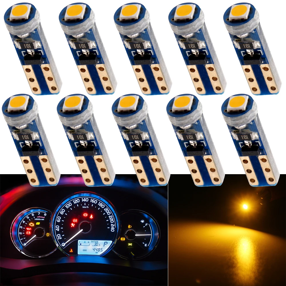 

10PCS T5 W1.2W W3W 74 509T Super Bright Cree Chip Car Interior LED Light Canbus Auto Wedge Dashboard Gauge Instrument Lamp Bulb