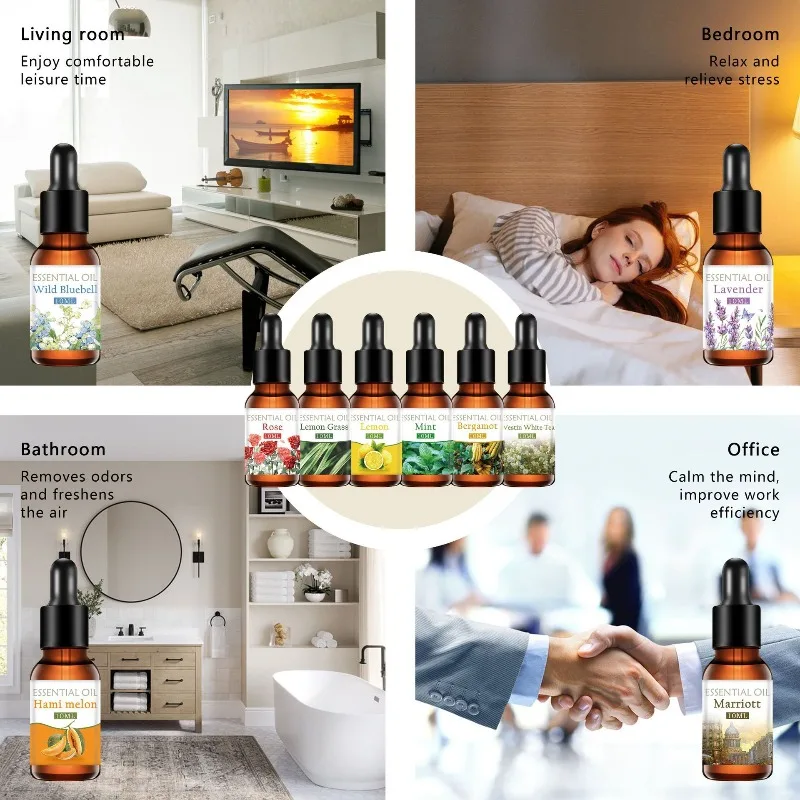 Afbeelding 3: Vlamloze rietdiffuser set aromatherapie etherische olie huisgeur met stenen diffuser meerdere geuren