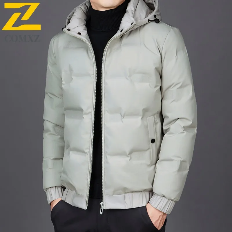 COMXZ Men Parker Coat Korean Fashion Style Extreme Cold Windproof Travel Puffer Jacket Snowy Thick High-Quality Padded Jackets