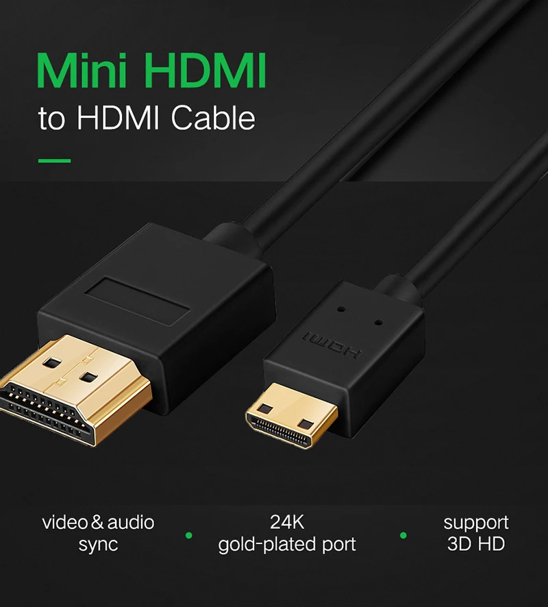 Shuliancable HDMI Cables  High-Speed to Mini  HDMI Cables  Supports Resolution, Ethernet, 1080P and Audio Return