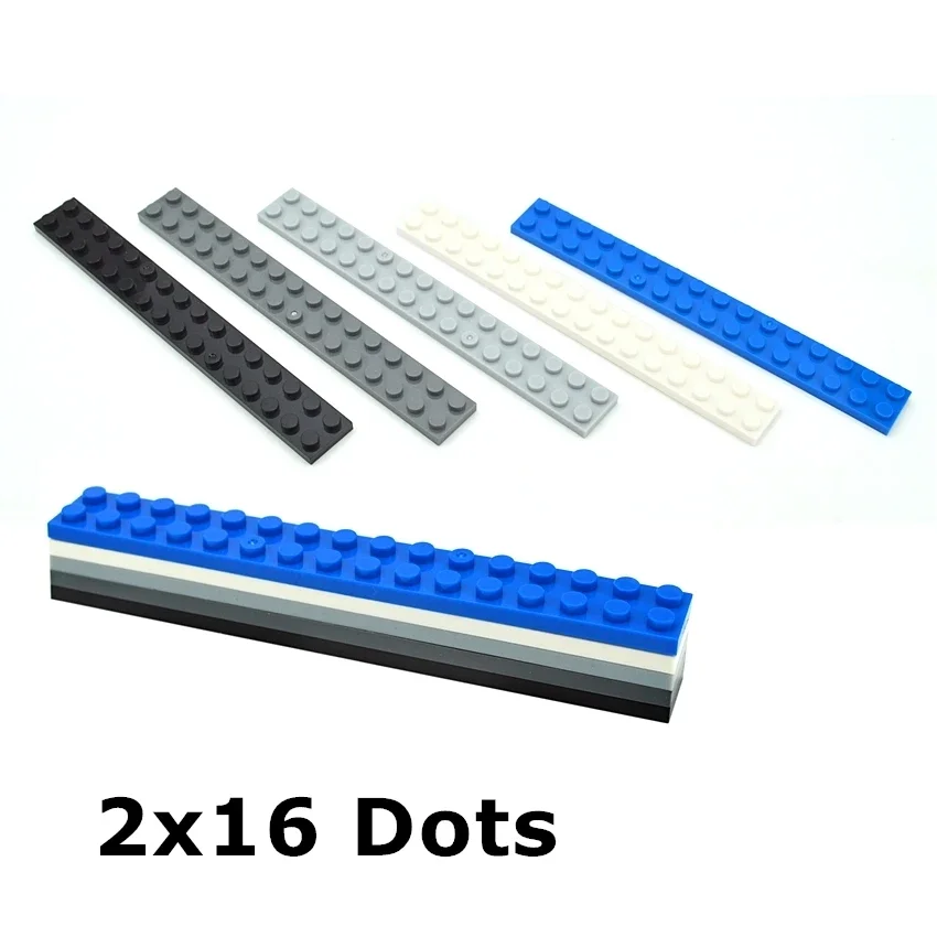 DIY Bouwstenen Dunne Figuren Bricks Plaat 12 STKS 2x16 Dots Educatief Creatieve Maat Compatibel Met 4282 Speelgoed