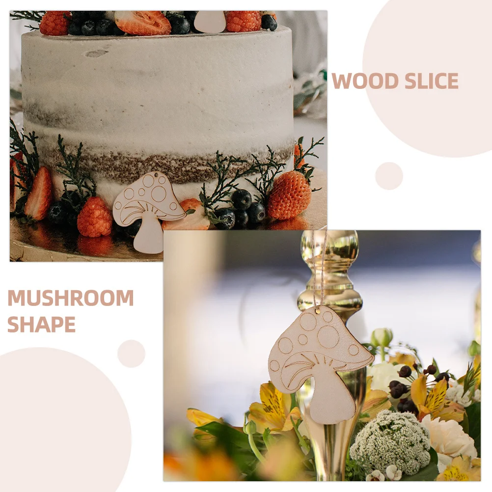 

20Pcs Unfinished Wooden Mushroom Slices DIY Craft Supplies Blank Wood Chips for Decoration Wood Embellishments