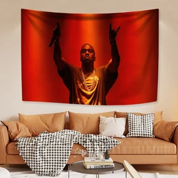 USA Rap Singer Kanye West Wall Decor Hanging Tapestries Music Star Poster Bedroom Or Living Room Backdrop Sofa Blanket