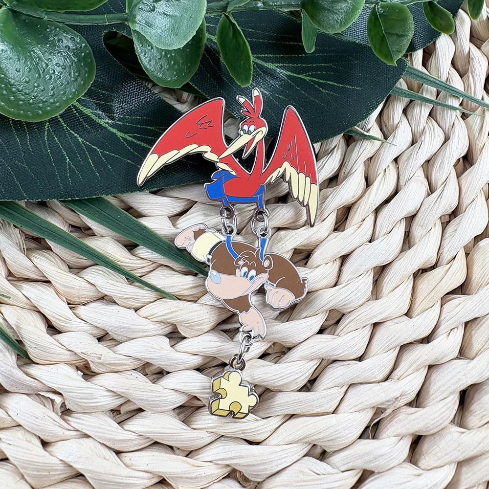 Retro-Spiel Banjoo und Kazoie Emaille-Pin 3-Schicht-Hängebrosche aus Metall Abzeichen Geschenk für Fans für Rucksäcke Kleidung Accessoires Sammlerstück – Detail 1